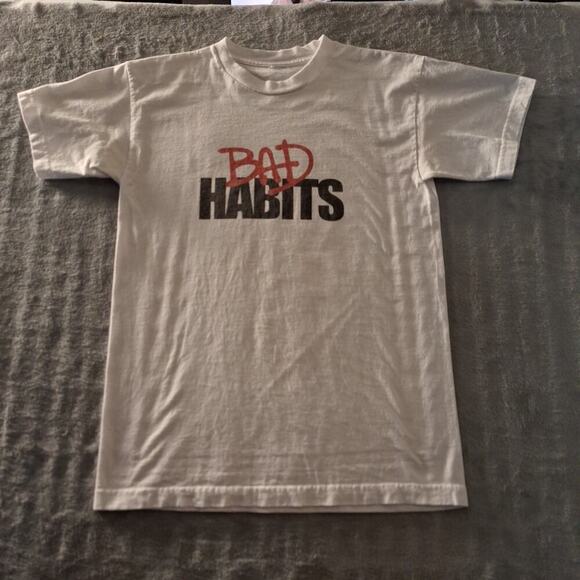 2019 Vlone Nav Bad Habits White T Shirt Size Medium Cotton - Picture 1 of 8